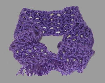 Kids Scarf, Fringe Scarf, Chunky Crochet Scarf, Kids Purple Scarf, Girls Scarf, Crochet Purple Scarf, Kids Winter Scarf, Purple Neckwarmer