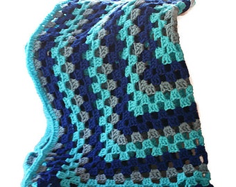 Crochet Baby Afghan, Blue Blanket, Blue Afghan, Granny Square Afghan, Baby Blanket Boy, Crochet Baby Blanket, Blue Baby Blanket, Crib