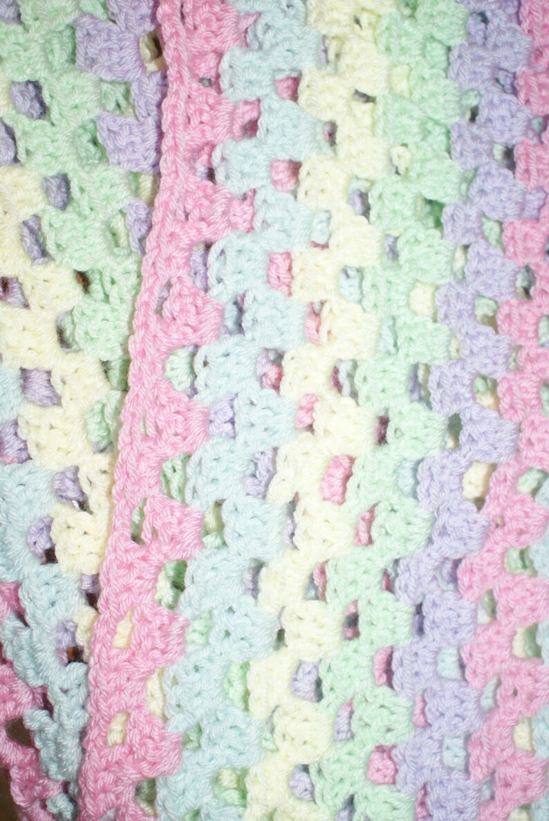 Baby Blanket Crochet Baby Afghan Pastel Blanket Rainbow - Etsy