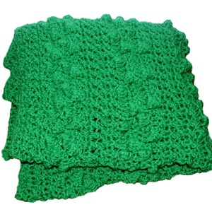 Crochet Baby Afghan, Green Blanket, Green Afghan, Doll Afghan, Baby Blanket, Crochet Baby Blanket, Green Baby Blanket, Crib Blanket, image 1