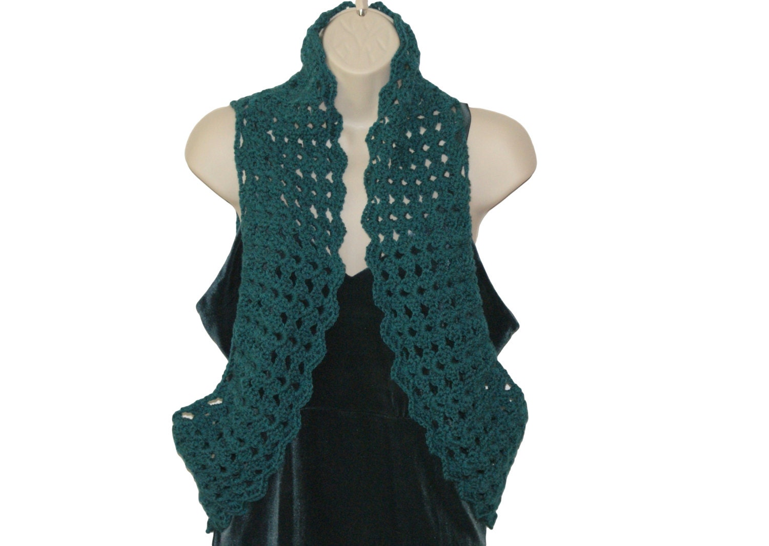 Womens Vest, Green Shrug, XL Sweater Vest, Shrugs Boleros, Sleeveless