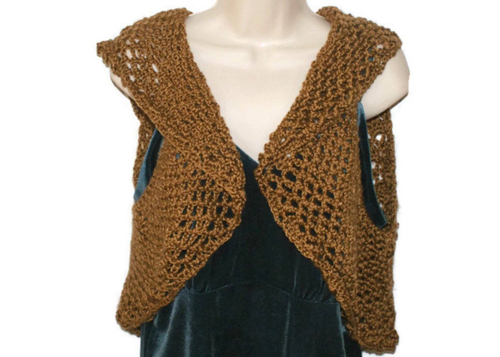 Womens Vest Brown Shrug Brown Sweater Vest Shrug Etsy