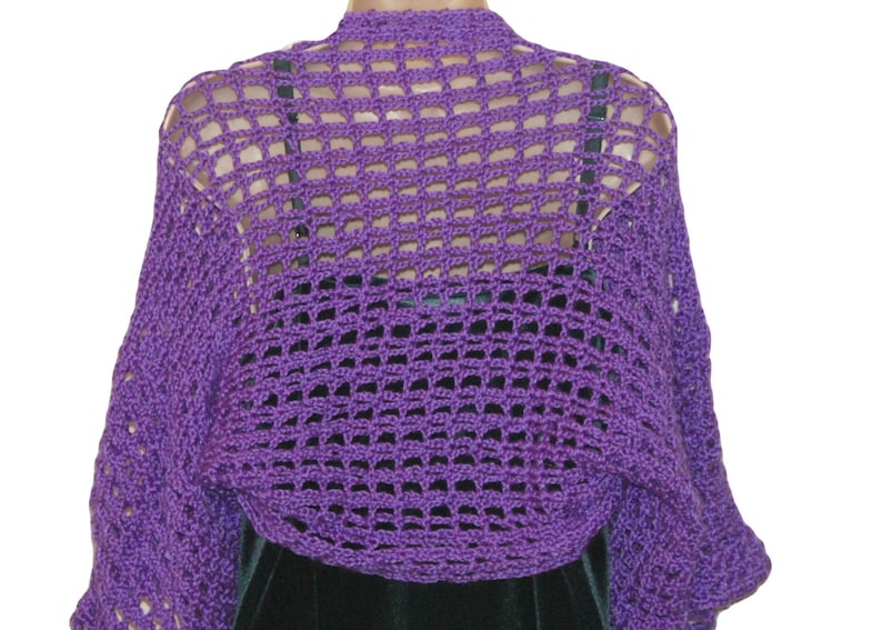 Crochet Bolero, Evening Shrug, Womens Bolero, Lilac Shrug, Purple Bolero, Womens Shrug Jacket