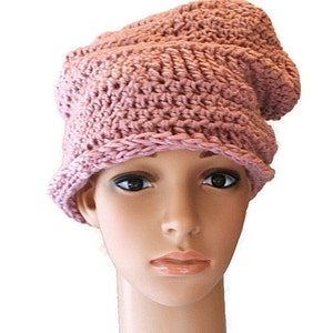 Knit Beanie, Chunky Slouch Hat, Slouchy Cap, Slouch Hat, Pink Womens Hat, Baggy Slouch Cap, Pink Winter Hat, Beehive Hat, Oversized Hat image 2