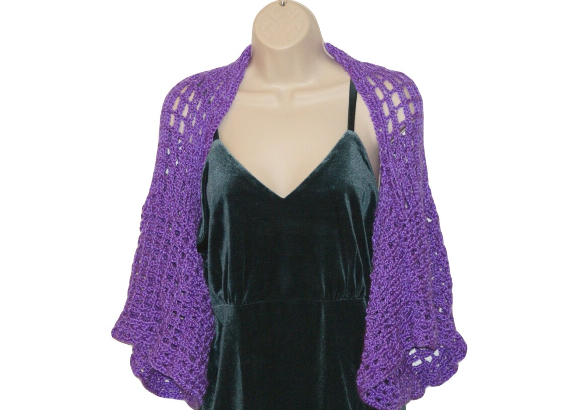 Crochet Bolero, Evening Shrug, Womens Bolero, Lilac Shrug, Purple