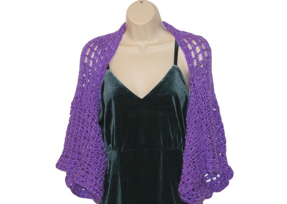 Crochet Bolero Evening Shrug Womens Bolero Lilac Shrug Purple Bolero Womens Shrug Jacket Long Sleeve Shrug Plus Size Shrug