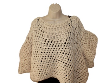Plus Clothing, Oversized Sweater, Plus Size Sweater, Chunky Sweater, Womans Top, Bulky Sweater, Crochet Top, Wool Sweater, Chunky Jumper