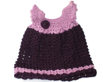 Crochet Baby Clothes, Purple Baby Dress, Newborn Clothes, Infant Clothes, Crochet Girl Dress, Infant Girl Clothes, Angel Wing Dress