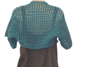 Teal Shrug, Womens Vest, XL Bolero, Teal Bolero, Plus Size Shrug, Women Plus Size, XL Shrug, Shrugs Boleros, Short Sleeve Shrug, Sizes SM-3X