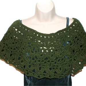 Gehaakte cape, groene cape, herfstmode wrap, groene mantel, damesponcho, lentecape, damessjaal, gehaakte sjaal, damessjaal