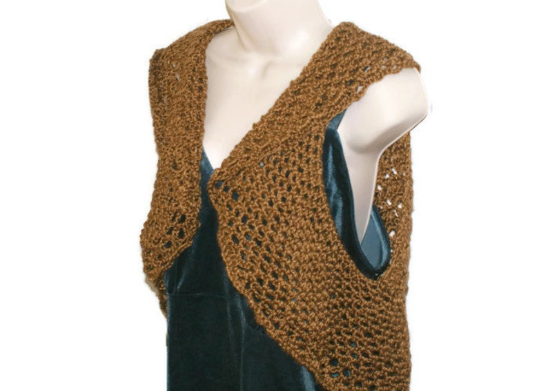 Womens Vest Brown Shrug Brown Sweater Vest Shrug Etsy
