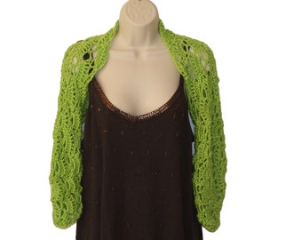 Green Shrug Womens Plus Size Lime Green 