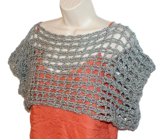 Gray Shrug Gray Vest Crochet Bolero Gray Dolman Crochet Etsy