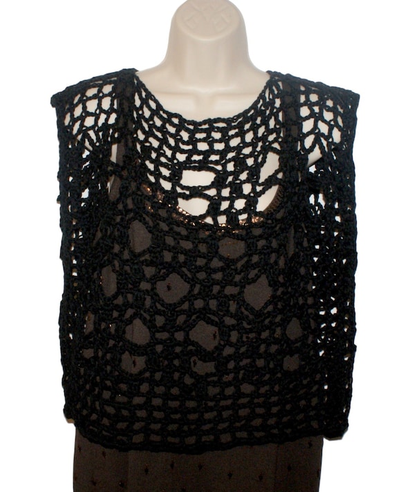 Black Cotton Shirt Crochet Top Plus Size Shirt Dolman Top Etsy