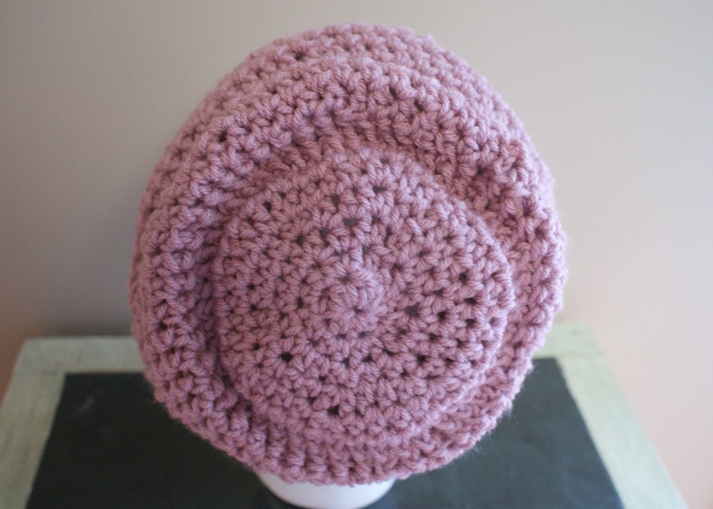 Knit Beanie, Chunky Slouch Hat, Slouchy Cap, Slouch Hat, Pink Womens Hat, Baggy Slouch Cap, Pink Winter Hat, Beehive Hat, Oversized Hat image 5
