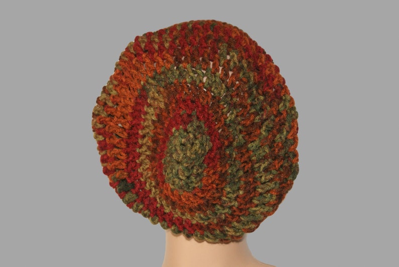 Womens Slouch Hat, Mens Slouchy Beanie, Crochet Sock Cap, Knit Winter hat, Dread Cap, Slouch Cap, Rasta Hat, Winter Fashion image 4