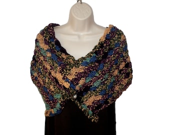 Häkelschal, Schultertuch, Romantischer Schal, Damen Stola, Knopfschal, Damenschal, Frühlingsschal, Eleganter Schal, Damen Cape, Damen