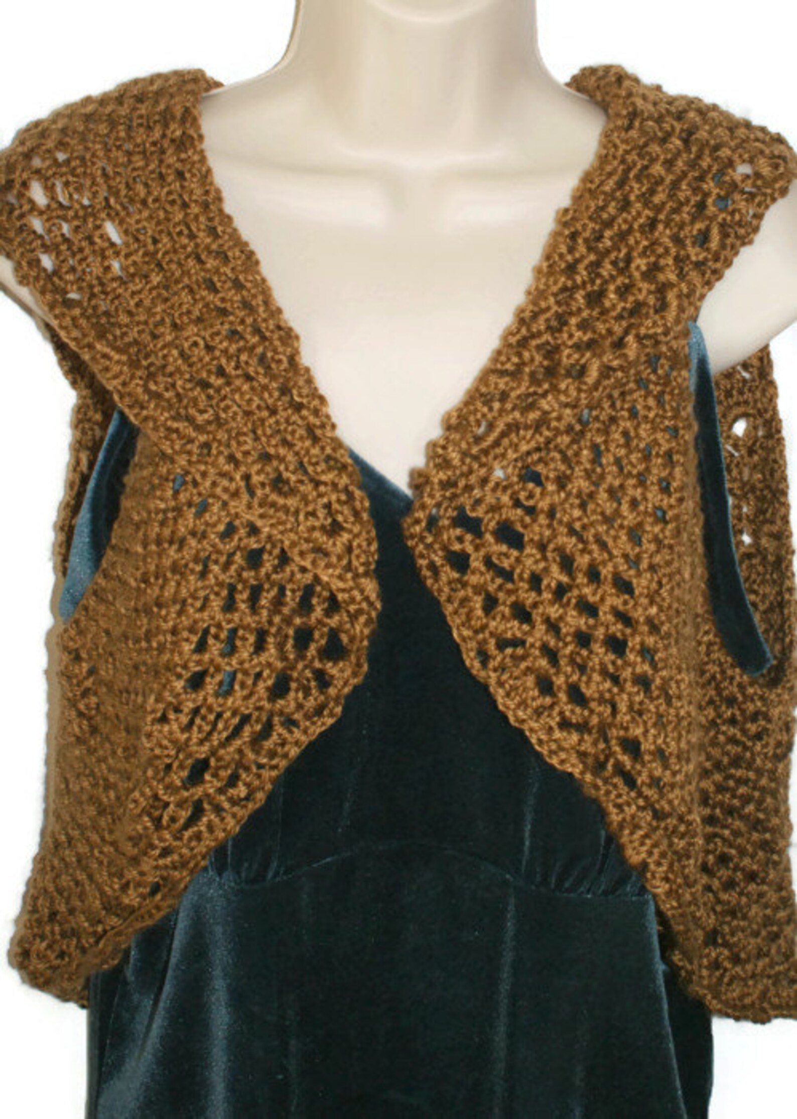 Womens Vest Brown Shrug Brown Sweater Vest Shrug Etsy