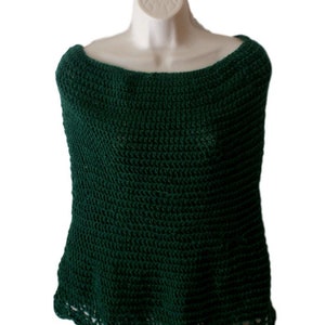 Groene poncho, gehaakt cape, Hunter-capuchon, cape met capuchon, trui met capuchon, damesscoodie, dikke kapsjaal, fantasiekap, elfenkap