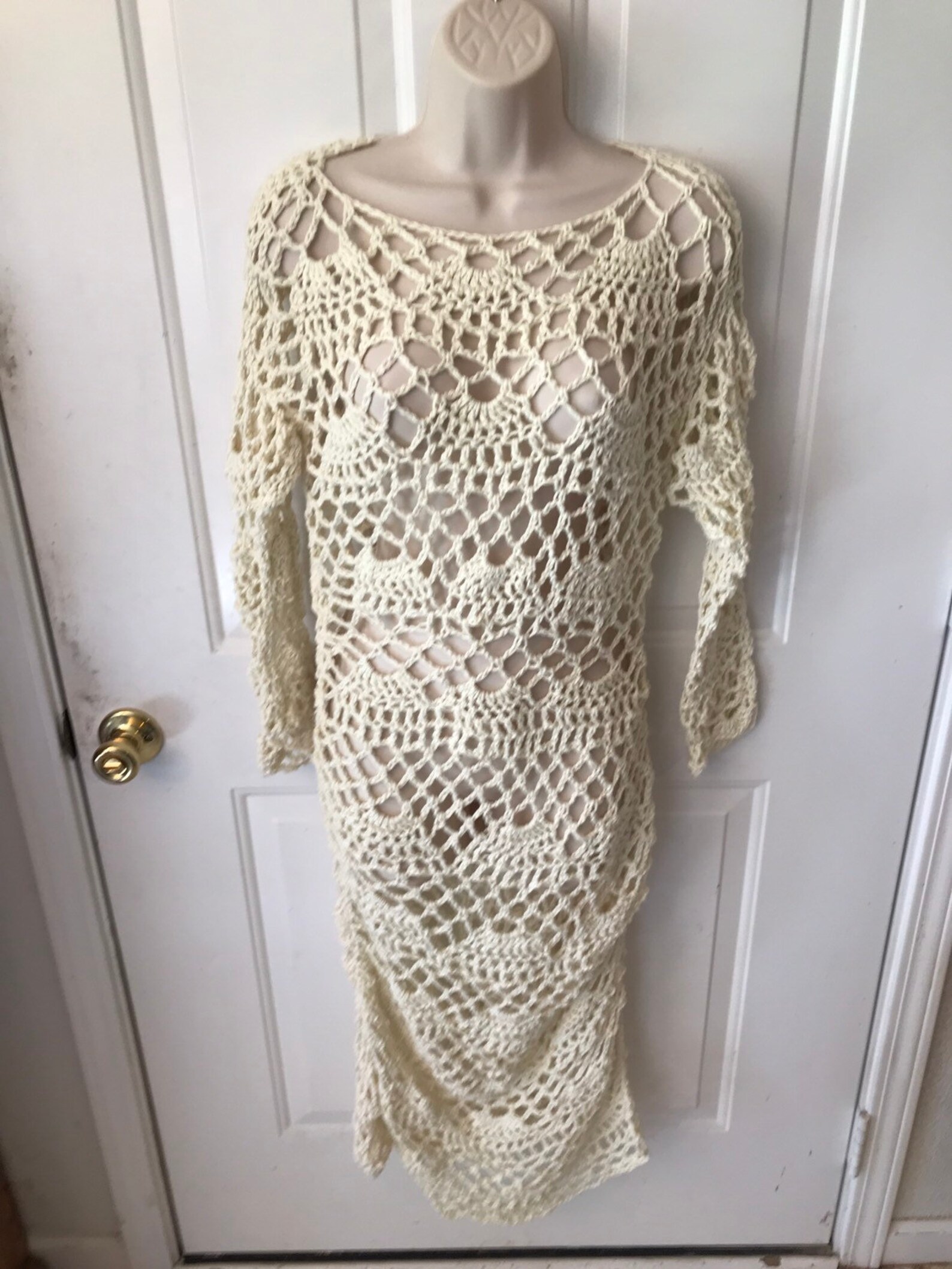 Crochet Dress Long Dress White Dress Long White Dress Etsy