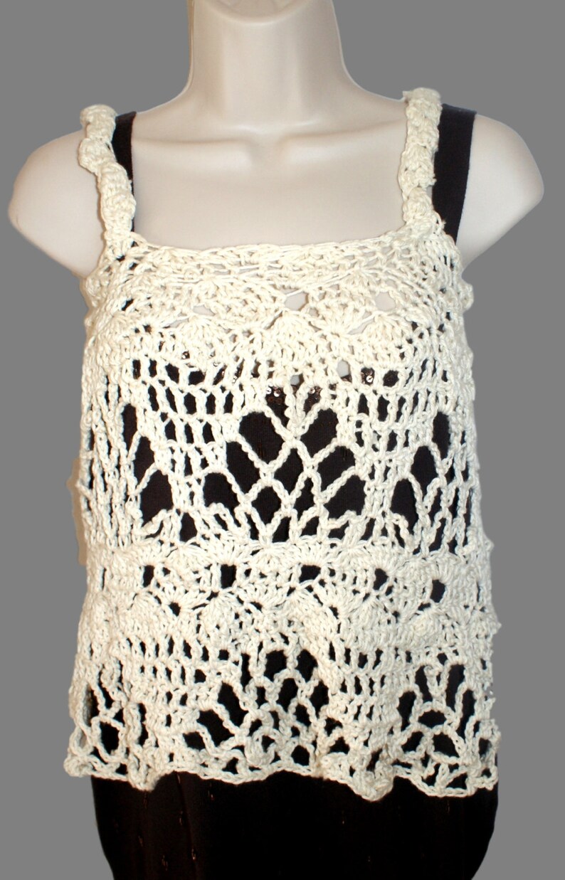 Crochet Top, Sleeveless Top, White Tank, Summer Crochet, Summer Blouse ...