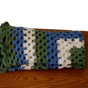 Blue Blanket, Sage Green Blanket, Blue Baby Afghan, Baby Blanket Boy, Crochet Baby Blanket, Baby Blanket, Crib Afghan, Afghan Blanket image 2