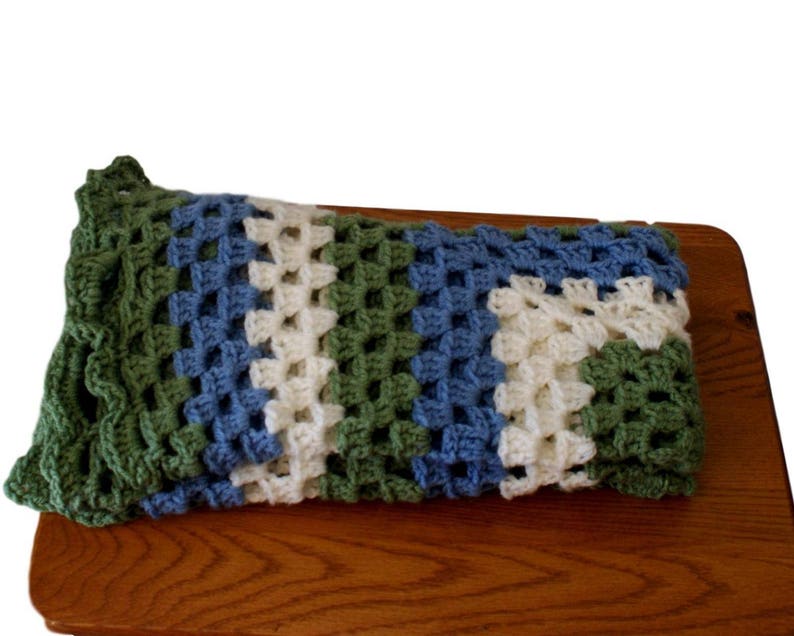 Blue Blanket, Sage Green Blanket, Blue Baby Afghan, Baby Blanket Boy, Crochet Baby Blanket, Baby Blanket, Crib Afghan, Afghan Blanket image 2