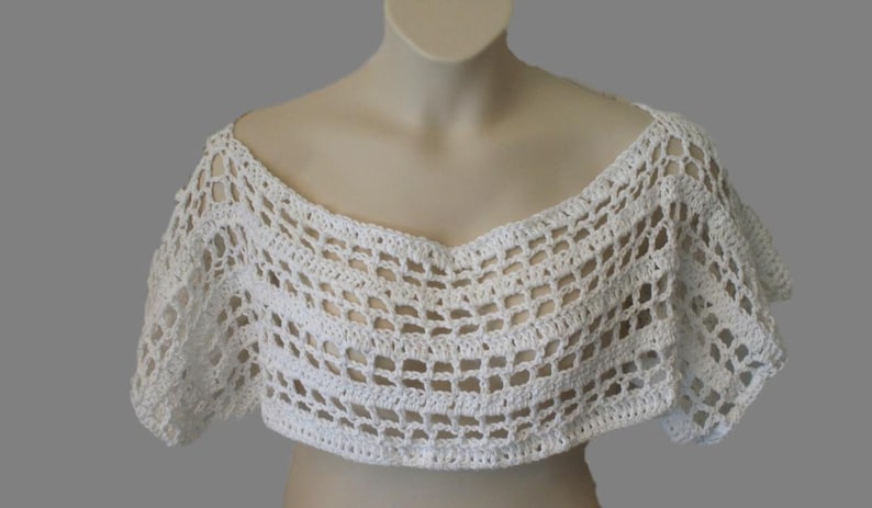 White Shrug White Vest Crochet Bolero Cropped Dolman - Etsy
