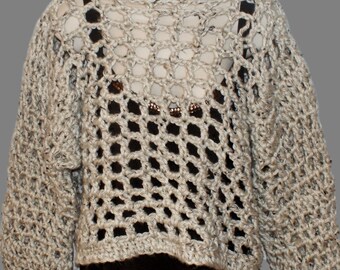 Plus Size Haferflocken häkeln Pullover, grobstrick Pullover Top