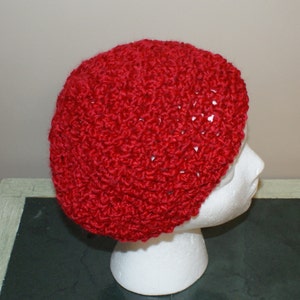 Ladies Red Beret, Womens Winter Beanie, Autumn Fashion Hat, Valentine Hat, Crochet Beanie, Womens Tam, Womens Beanie, Winter beanie image 5