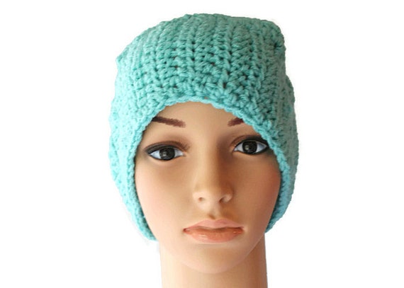 Women\'s Crochet Knitted Style Beanie Slouchy Hat Blue Dark Blue Slouch Hat Navy Blue Crochet Women main image 3