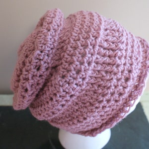 Knit Beanie, Chunky Slouch Hat, Slouchy Cap, Slouch Hat, Pink Womens Hat, Baggy Slouch Cap, Pink Winter Hat, Beehive Hat, Oversized Hat image 4