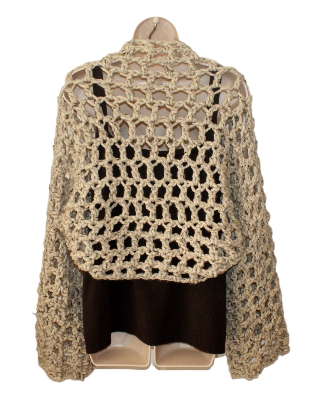 Oatmeal Shrug Long Sleeve Shrug Chunky Shrug Wool Shrug Etsy