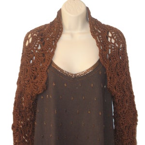 Brown Shrug, Brown Bolero, Elegant Shrug, Womens Plus Size, Plus Size Shrug,Trendy Plus Size, Long Sleeve Shrug, Plus Size Clothing,