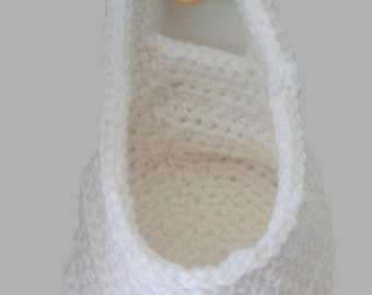 White Basket, Crochet Basket, Door Knob Basket, Storage Container, Storage Basket, Decorative Basket, Home Decor, Storage Bin, Stash Basket