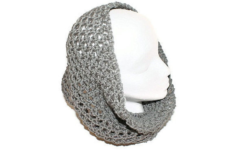 Mens Cowl Scarf Mens Infinity Scarf Womens Gray Scarf Gray - Etsy