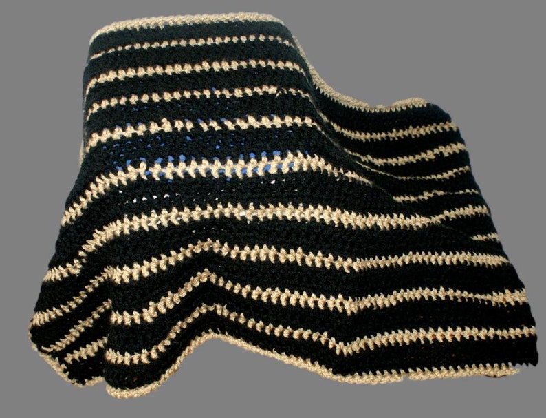 Crochet Baby Afghan Gold Blanket Gold Afghan Black Afghan Etsy