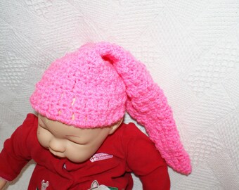 Wizard Hat, Baby Girl Gift, Handmade Newborn Props, Winter Hat, Crochet Baby Hat, Pixie Hat, Garden Gnome Hat, Knit Baby Beanie, Elf Hat