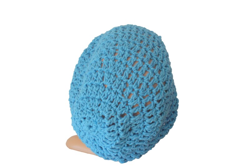 Crochet Beret Spring Fashion Hat Summer Hat Cotton Crochet Hat Cotton Slouch Hat Blue Tam Womens Cap Womens Beret Spring Beanie