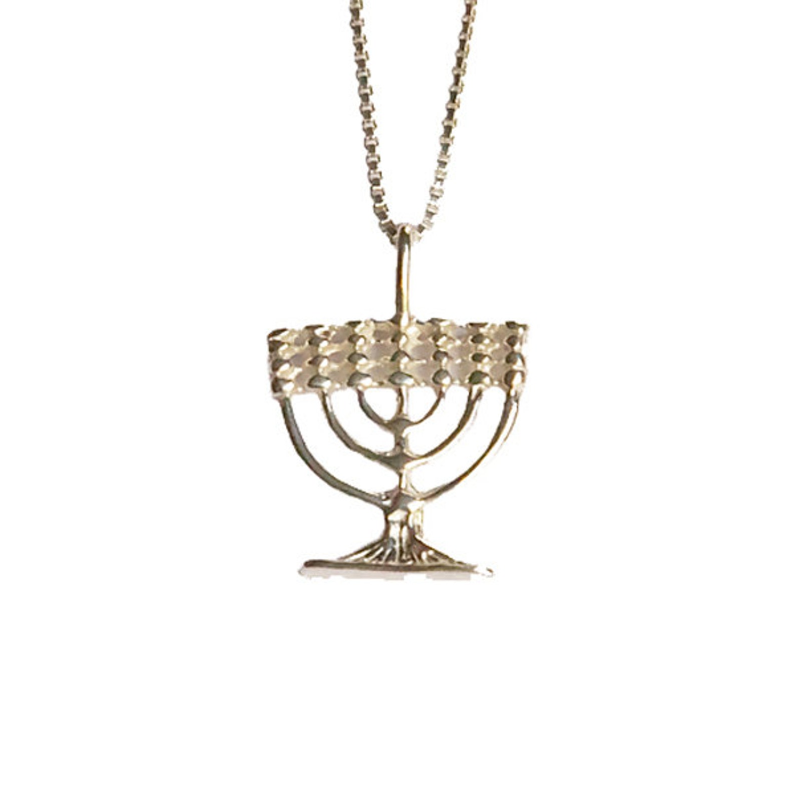 Sterling Silver Small Menorah Pendant Pd011 Etsy
