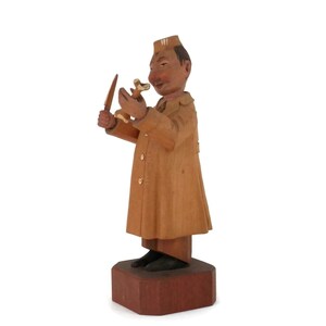 Anri Doctor Mortician Italian Wood Carving from the 1950's Made in Italy olk Art Wood Carving Medical Collectibles image 1