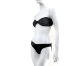 1980 39 s Silver Metallic Polka Dot Bikini 2 Pc Bathing Suit Vintage Swimwear Old Store Dead Stock NOS sz 11 12 210