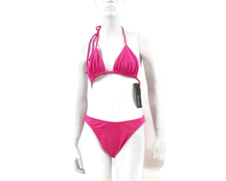 hot pink two piece swimsuit