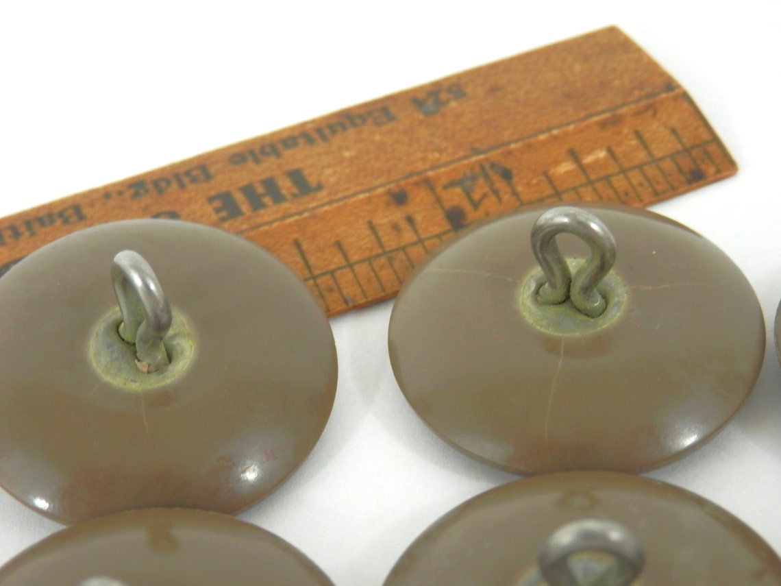 WWII Military Bakelite Buttons for Overcoat Set of 6 Olive Etsy