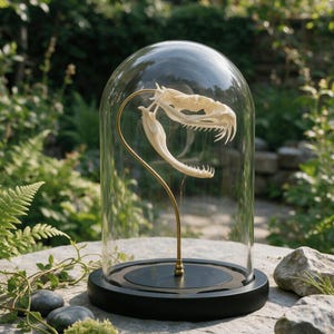 Snake Skull Specimen & Display Dome | Osteology Art | Dark Academia Gothic Decor