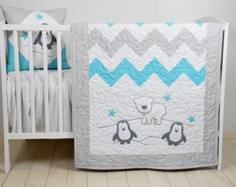penguin nursery bedding
