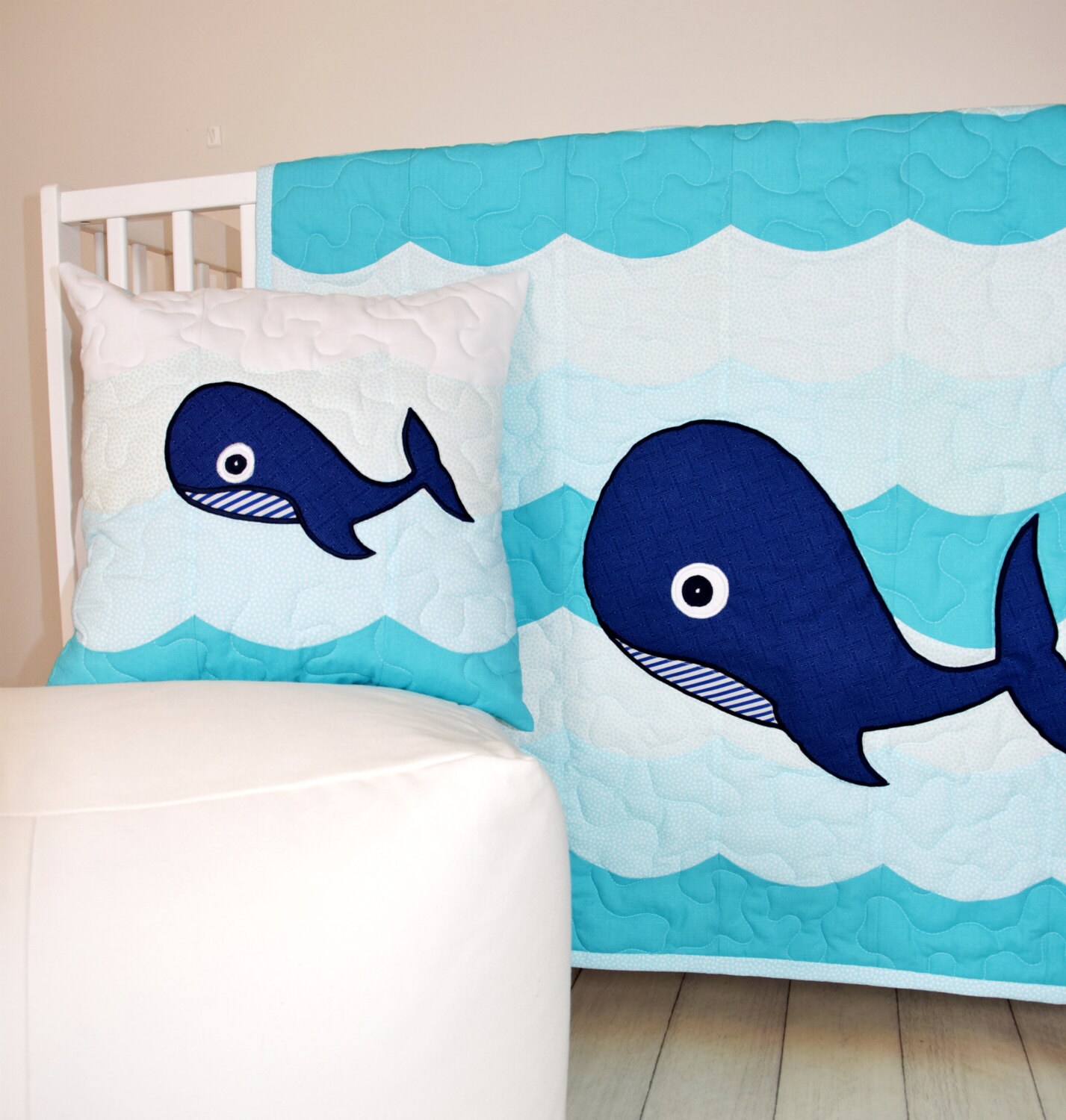 Nautical Nursery Bedding Whale Crib Quilt Childrens Room