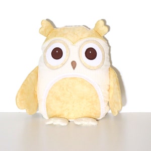 Almohada de búho bebé personalizado - suave Chenille búho almohada bebé ducha regalo - natural