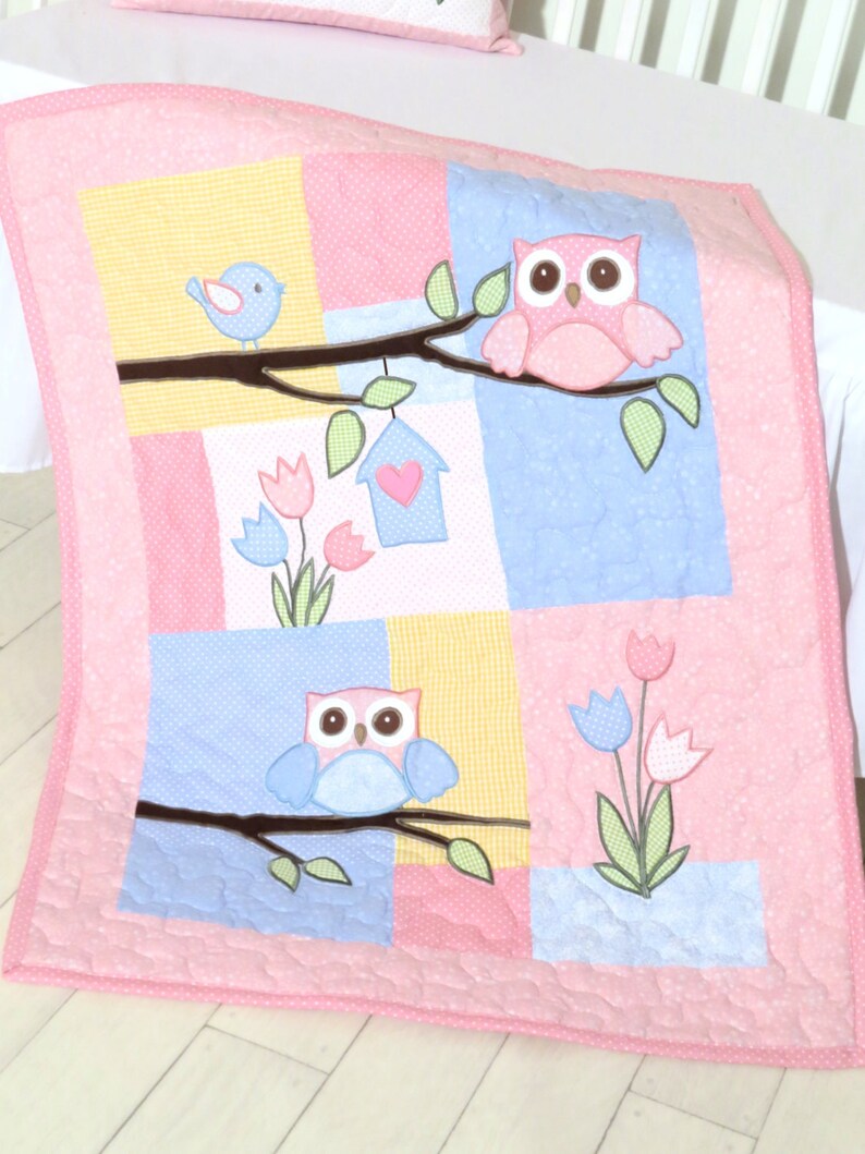 Baby Blanket Owl Quilt Blanket Baby Bedding Owl Nursery Etsy