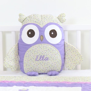 Owl, Owl Pillow, Purple Owl Pillow, Personalized Owl Pillow
